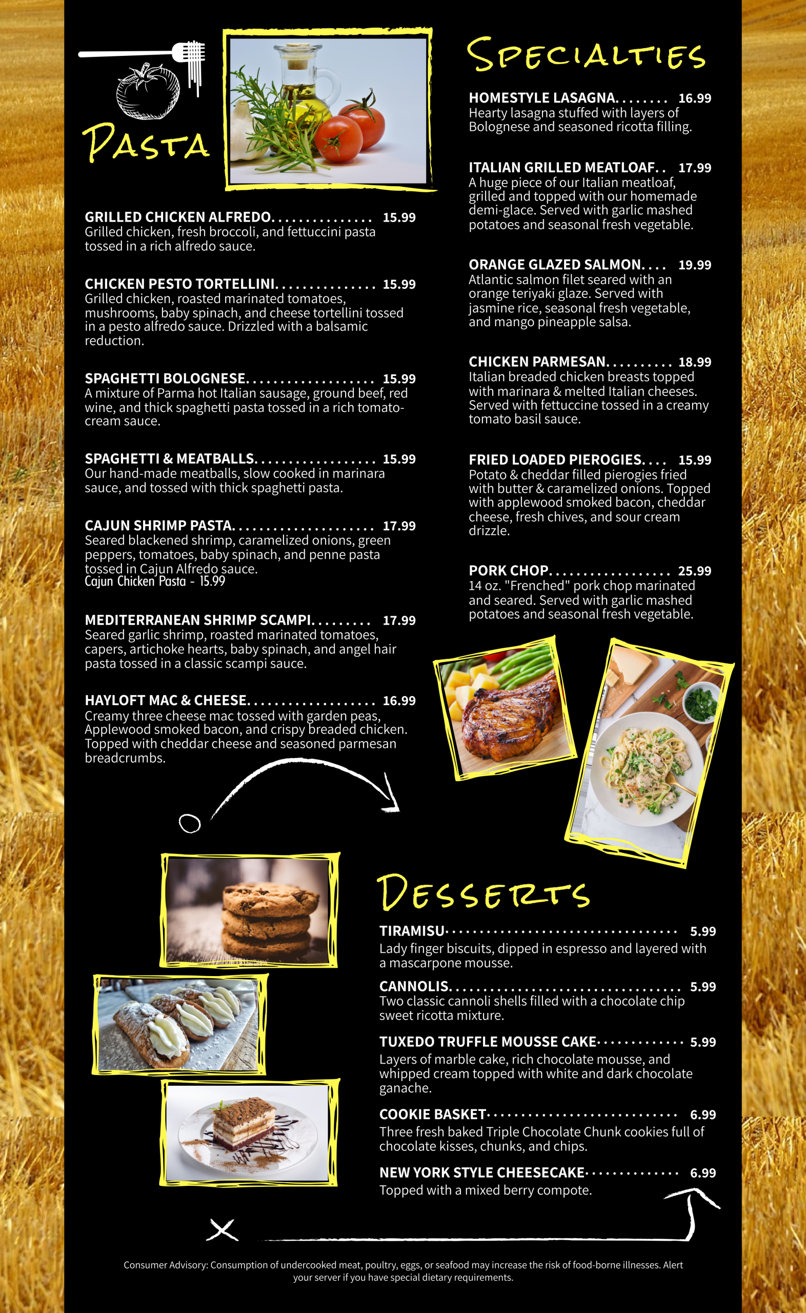 Hayloft Main Menu 5-1